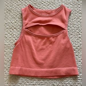 Coral Ribbed Tank